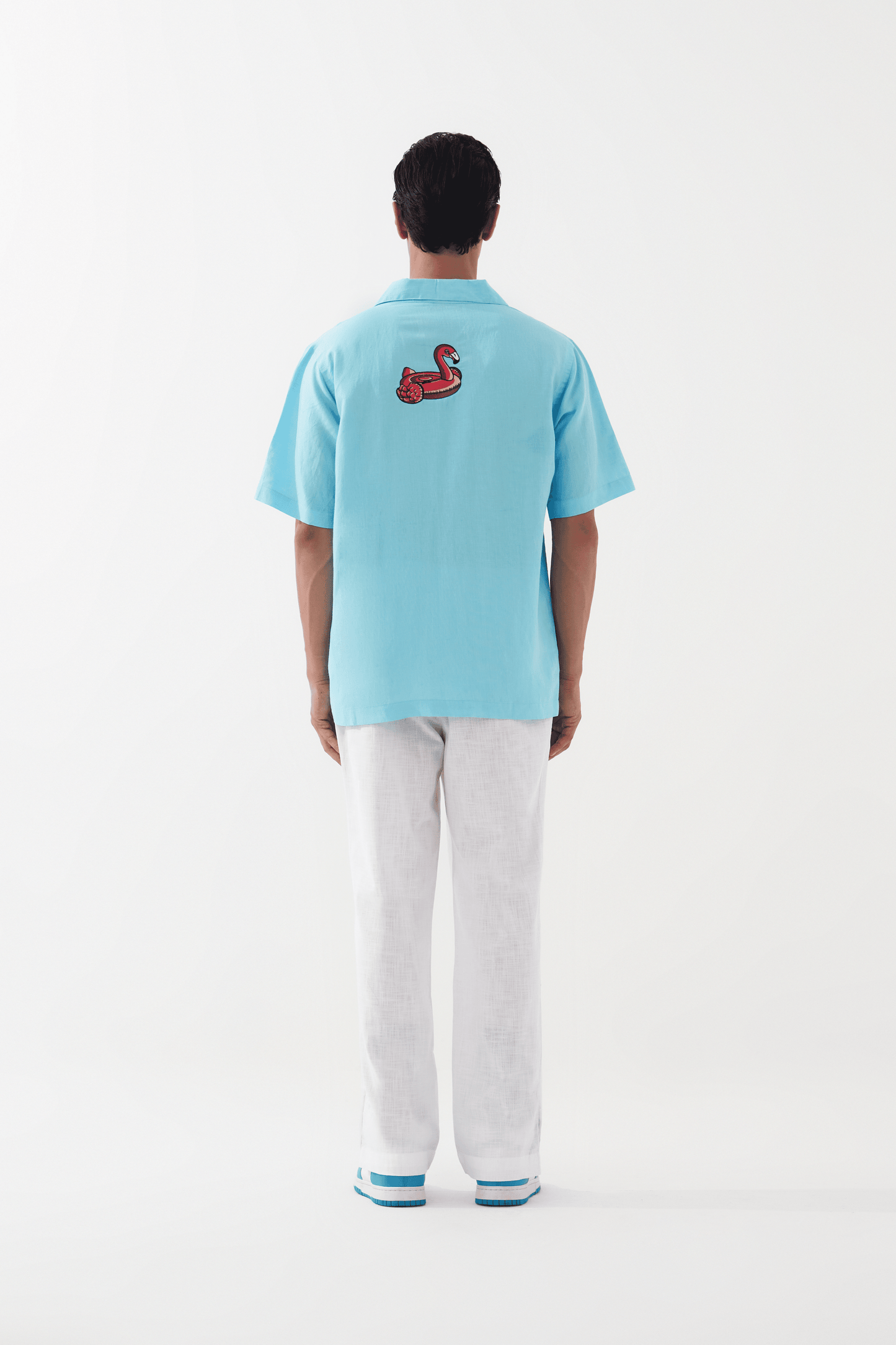 FLAMINGO FLOAT LINEN SHIRT