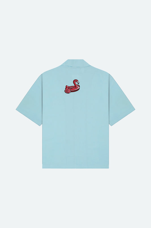 FLAMINGO FLOAT LINEN SHIRT