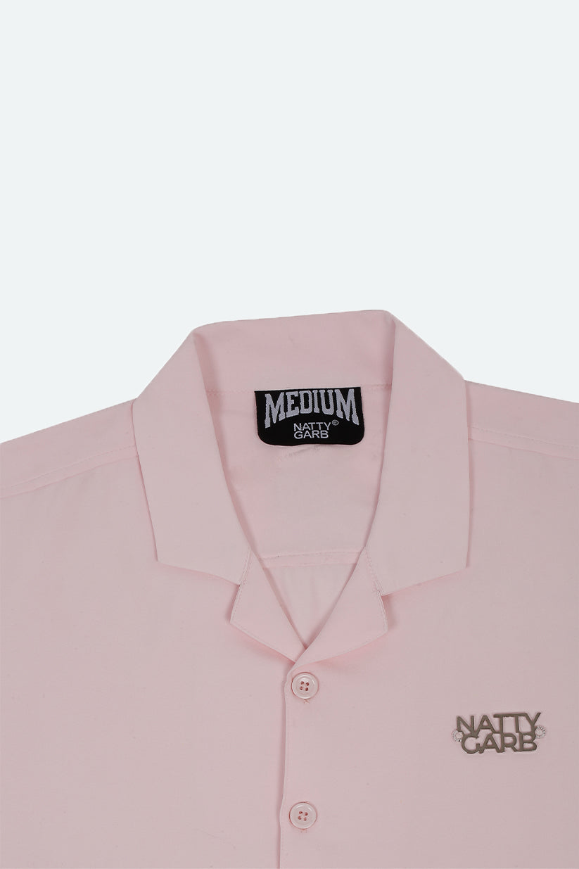 CUBAN COLLAR SHIRT (PASTEL PINK)