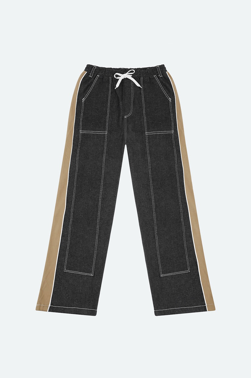 BB STRIPED DENIM CHARCOAL GREY