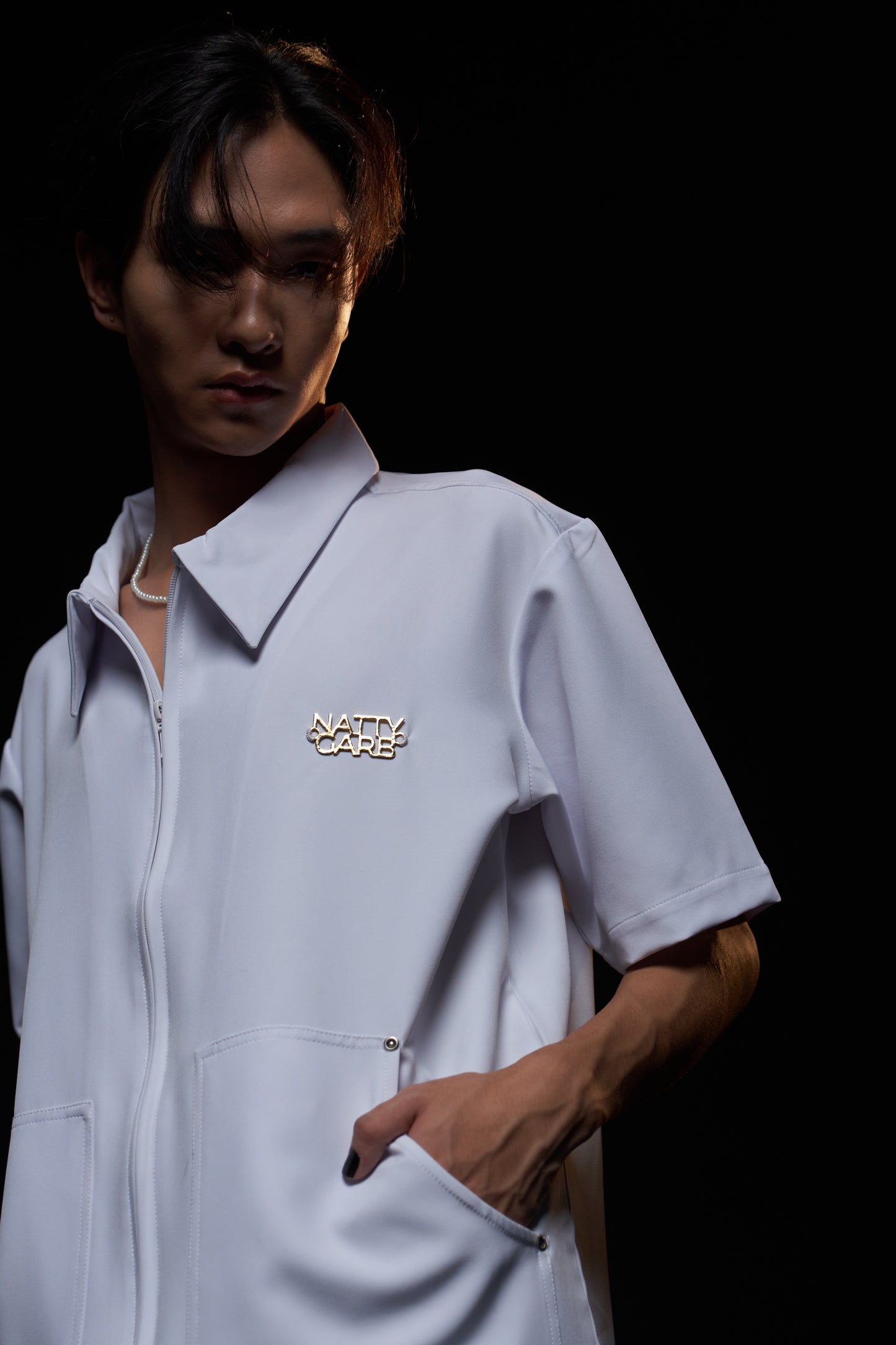 KANG-POCKET SHIRT (PEARL WHITE)