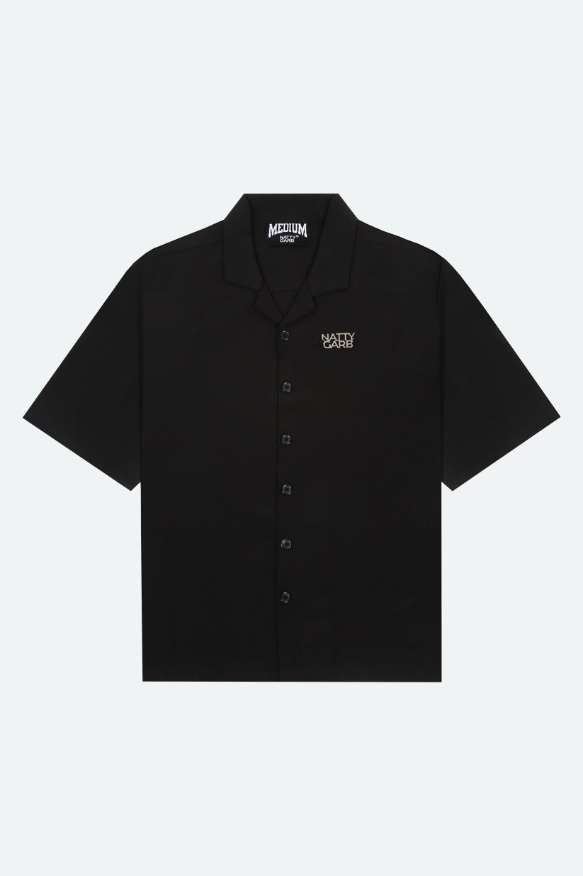 CUBAN COLLAR SHIRT (BLACK)