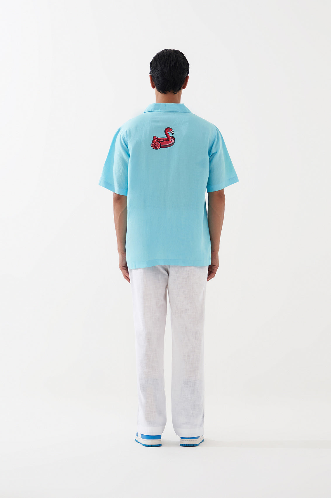 FLAMINGO FLOAT LINEN SHIRT