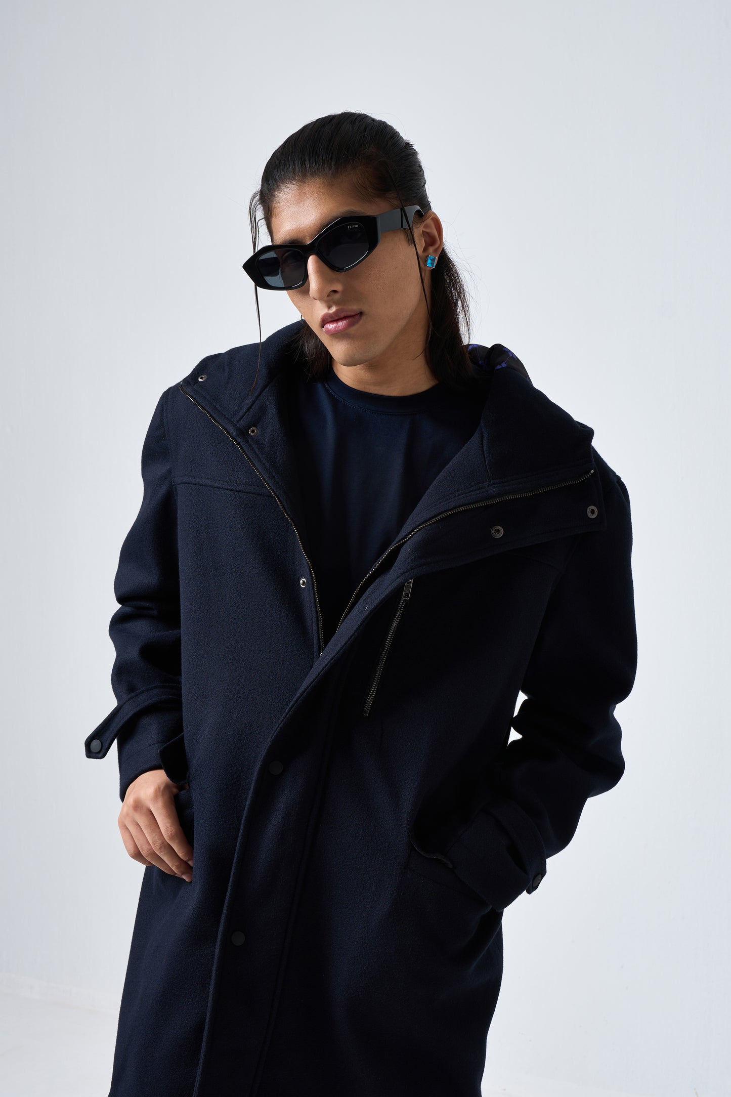 COLD HEART TRENCH COAT: ONE OF ONE (NAVY)